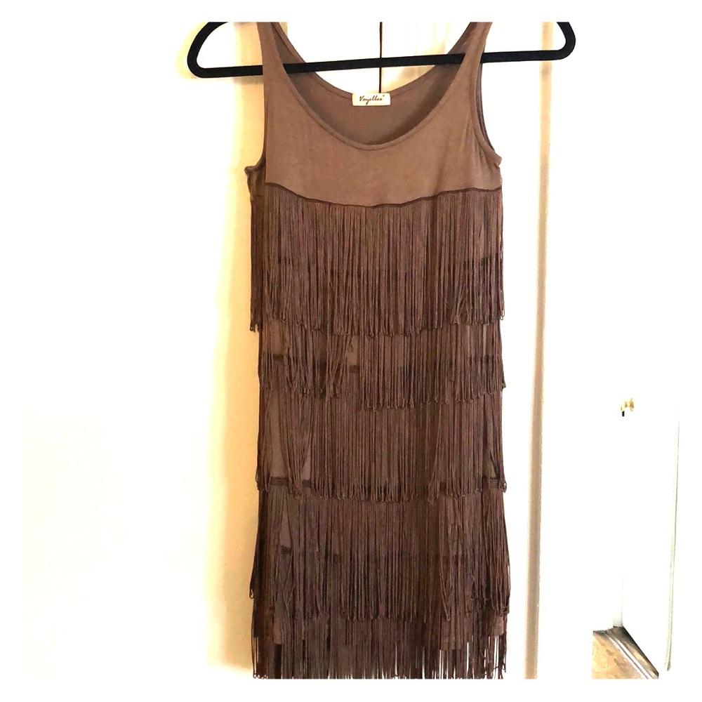 Short dress with fringe - French designer!